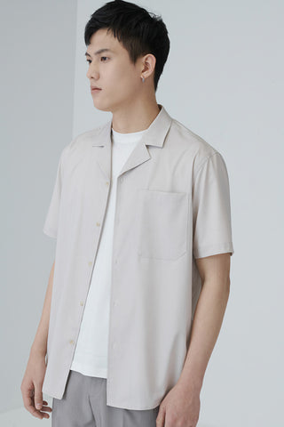 light and thin Cuban collar short-sleeved shirt