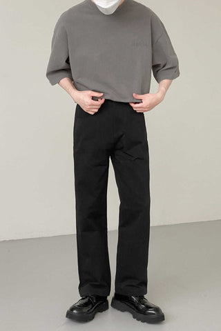 loose fit cotton casual pants