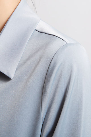 satin iron-free long-sleeved shirt