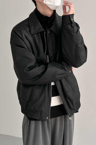 Winter matte plus cotton leather jacket