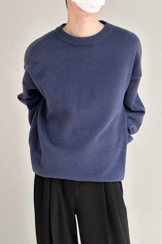 Knitted loose fit pullover sweater