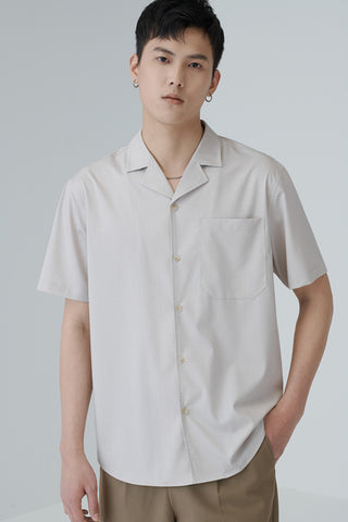 light and thin Cuban collar short-sleeved shirt