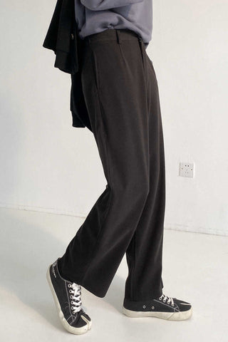 Retro loose fit Woolen casual pants