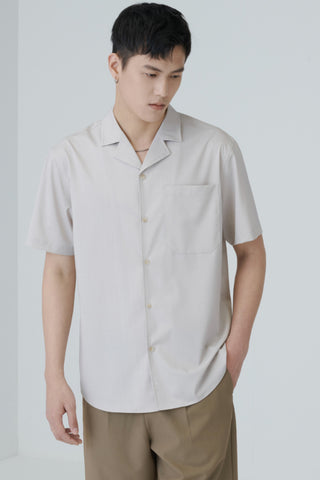 light and thin Cuban collar short-sleeved shirt