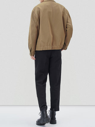 loose twill lapel all-match jacket