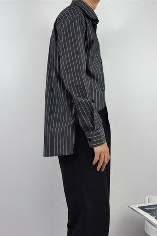 loose striped long sleeve shirt