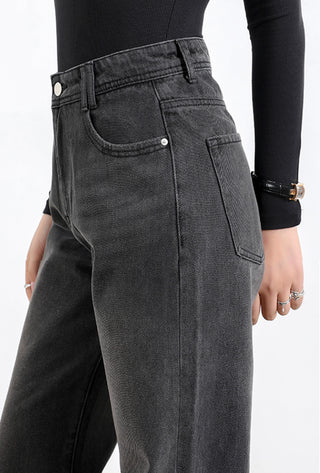 high-waist loose wide-leg jeans