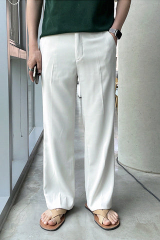 casual ice silk loose straight trouser