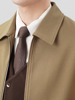 loose twill lapel all-match jacket