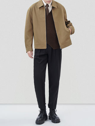 loose twill lapel all-match jacket