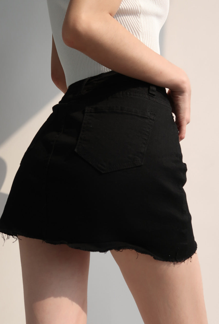 Black Denim Maxi Skirt - Regular – Tibi Official