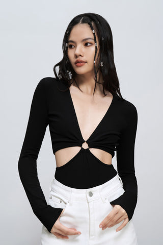 HOLLOW V-NECK Pre34 Bodysuit