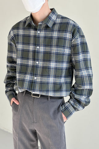 casual plaid light long sleeve shacket