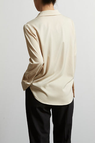 wrinkle free satin long sleeve shirt