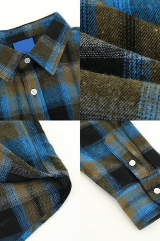 Pure cotton plaid long sleeve shirt