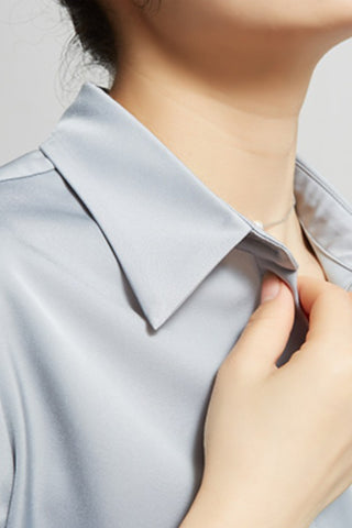 wrinkle free satin long sleeve shirt