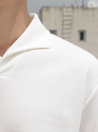 POLO lapel thin cotton white T-shirt