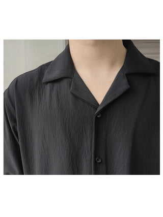 Short-Sleeved Silk Anti-Wrinkle Cuban Shirt