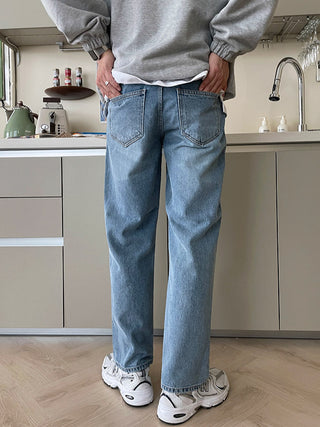 loose straight all-match casual wide-leg jeans