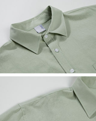 Washed Cotton Long-sleeved Shirt