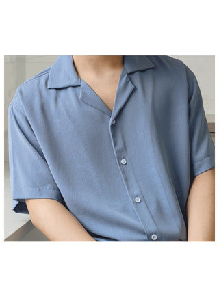 Short-Sleeved Silk Anti-Wrinkle Cuban Shirt