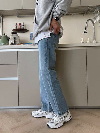 loose straight all-match casual wide-leg jeans