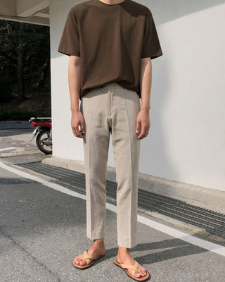 linen casual straight pants