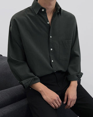 Washed Cotton Long-sleeved Shirt