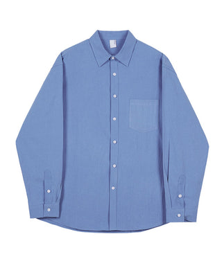 Washed Cotton Long-sleeved Shirt