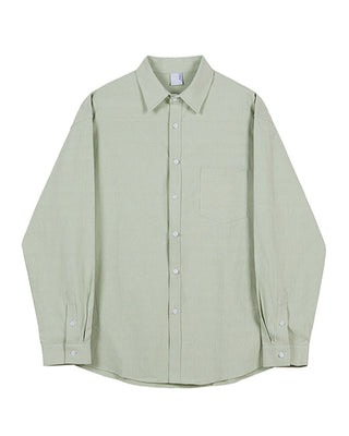 Washed Cotton Long-sleeved Shirt