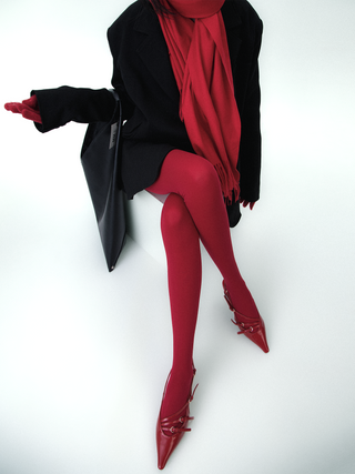 matte velvet red stockings