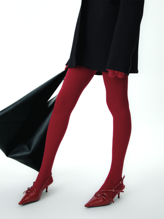 matte velvet red stockings