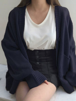 loose fit knit cardigan