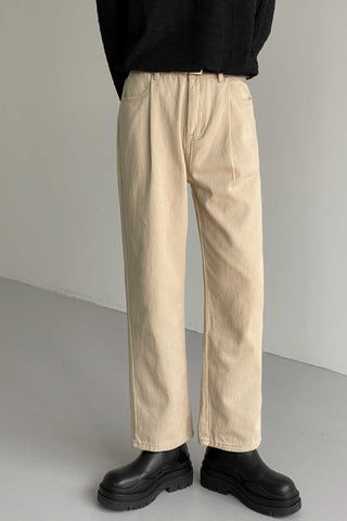 Khaki loose fit Straight Pants