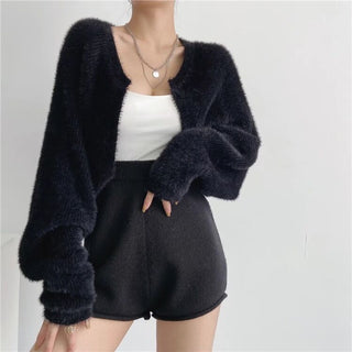 retro loose knitted cardigan