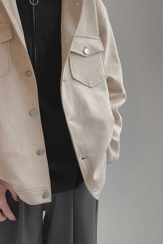 Suede loose fit jacket