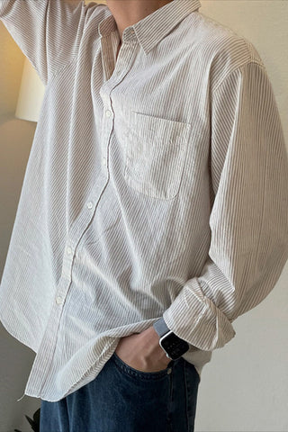 Striped Long-Sleeved Casual Non-Iron Shirt