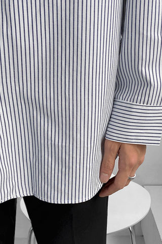 Striped Loose Fit Long Sleeve Shirts