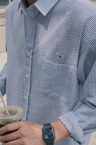 Striped long-sleeved shirt