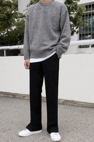 casual slit wide-leg trouser