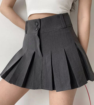 all-match high waist pleated A-line skirt