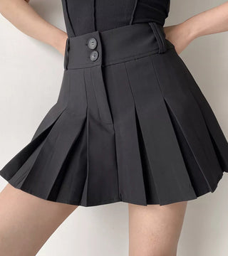 all-match high waist pleated A-line skirt