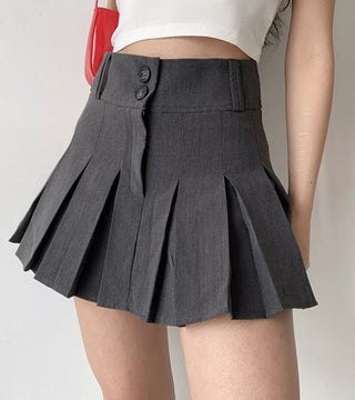 all-match high waist pleated A-line skirt