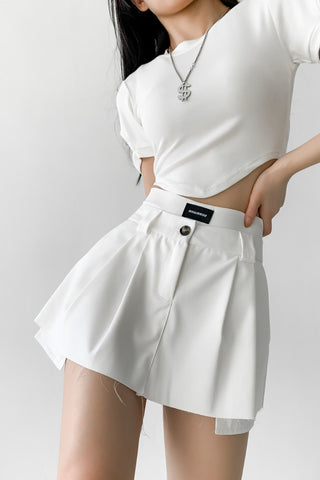 Retro Thin High Waist Patch Pocket Suit Skirt