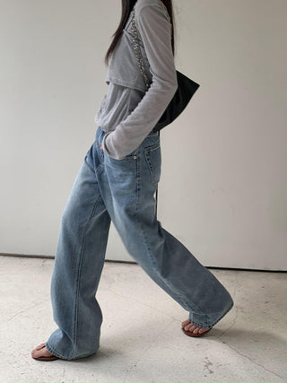 high waist retro loose jeans