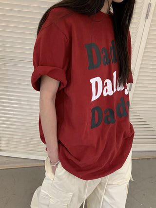 loose letter print short sleeve t-shirt