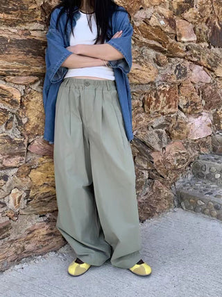 loose high waist casual pants [NW01]