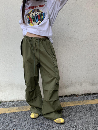 loose casual drawstring cargo pants [NW02]