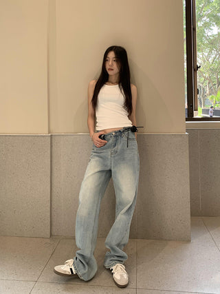 casual straight retro jeans