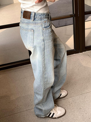 casual straight retro jeans